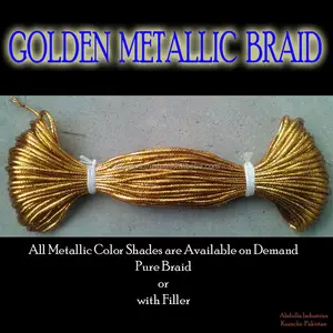 Ausgefallene dünne geflochtene metallische Schnüre in Farben, goldene Schattierungen, Silber für Sticks eide