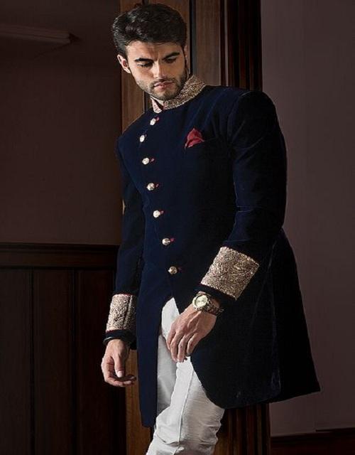 Indian Groom Sherwani 2018 Elegant Velvet Ensemble