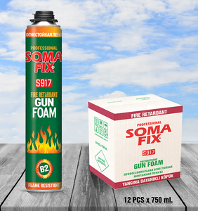SOMAFIX 750ml B2 Mousse de pistolet ignifuge S917 Mousse de polyuréthane haute performance pour l'installation, le remplissage et l'isolation - Product Image 6