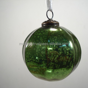 Grande palla appesa in vetro trasparente verde ornamenti natalizi per articoli decorativi per la casa