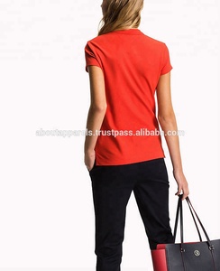 Polos de mujer baratos personalizados de alta calidad, Polo rojo ajustado transpirable - Product Image 2