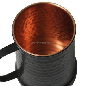 Matte <b>Black</b> Hammered Copper Beer Stein Metal Material - Product Image 1
