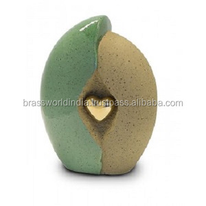 Green Unique Aluminum American Style Cremation Urn by Brassworld India Funeral Supplies - Product Image 1