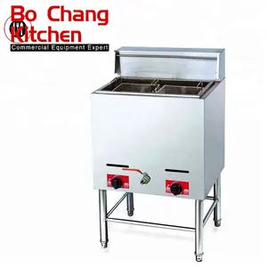 Gas fryer machine 1 tank 2 basket potato chips fryer machine gas kitchen fryer