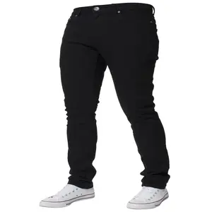 Standaard Kwaliteit Katoen Exportable Smart Casual Donkere Kleur Mannen Langdurige Loszittende Denim Jeans Broek