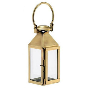 Linternas de vela de metal con acabado de color dorado decorativo al por mayor con mango de metal utilizado para el interior del hogar - Product Image 1