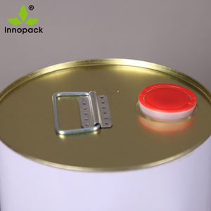 Boîte à huile ronde personnalisée en étain, couvercle et poignée en plastique, 5L - Product Image 5