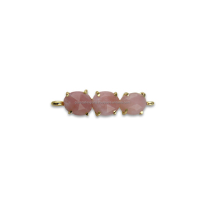 Coszcalt Exports KI1200LO Colgante Conector de Bisel de Plata de Ley 925 con Tres Piedras, Ópalo Rosa Ovalado, Componentes para Joyería - Product Image 4