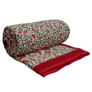 ผ้านวมคู่แบบทำมือสไตล์อินเดียผ้าคอตตอนออร์แกนิกพิมพ์ลายวอเตอร์ลี่บล็อคน้ำจากโรงงานโดยตรง - Product Image 1