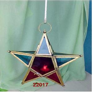 โบราณตกแต่งโลหะเทียนโคมไฟบ้านตกแต่งโรงแรมแก้วแขวนดาว Tealight โคมไฟ - Product Image 1