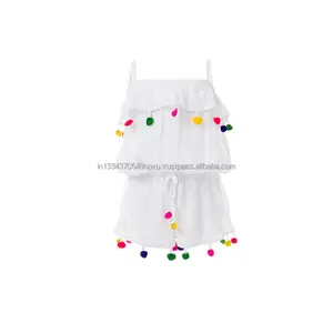 Boutique Baby Romper Organic Cotton Hand Embroider One Piece Playsuit European Fashion Little Girl Spring Ruffle Jumpsuit Dress