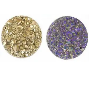
 
 
 Cabochons en druzy naturel, pierres précieuses en vrac, tons mélangés, coupes assorties, couleurs variées, formes et tailles personnalisées, vente en gros directe |   Coszcatl Export - Product Image 1