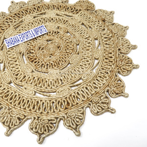 Eco Friendly <b>Round</b> Jute <b>Tablemats</b> Customizable Woven Placemats - Product Image 2