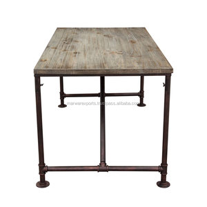 Table à manger rustique moderne en fonte, meubles pliables en bois massif pour la maison, le mariage ou le restaurant - Product Image 2