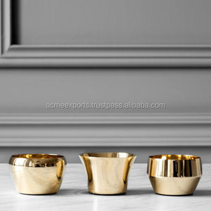 Best Quality Brass <b>Tealight</b> Votive Candle <b>Holders</b> Set of 3 with Gold Polished Finished for Home Decor - Product Image 2