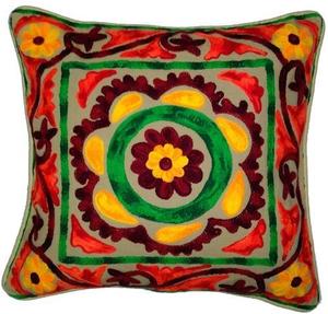 Indian Handmade Cotton Pillowcases with Animal Suzani Embroidery Cushion <b>Cover</b> <b>Sofa</b> <b>Cover</b> Art Throw <b>for</b> Home Decor <b>for</b> Hotels - Product Image 2