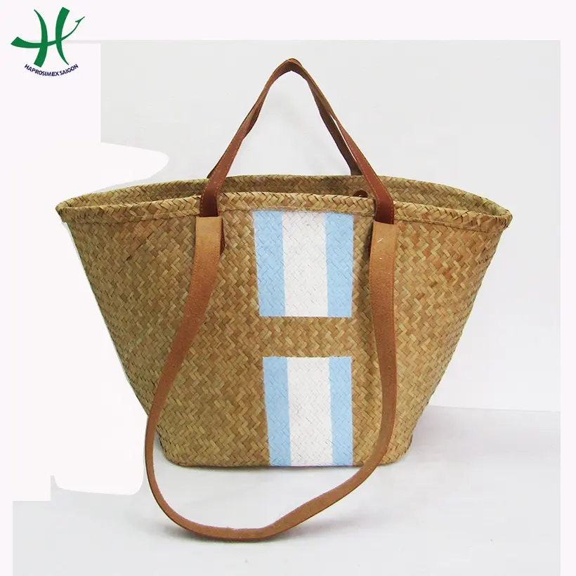 Großhandel Seegras Stroh Tasche Frauen Mode natürliche Sommer tasche Handtasche Vietnam