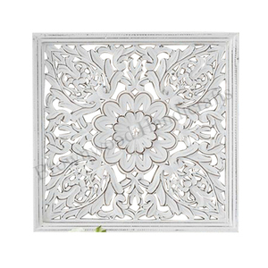 Panel de pared con diseño floral tallado en madera MDF personalizado, decoración para colgar en la pared, panel de pared decorativo tallado en arte personalizado - Product Image 1