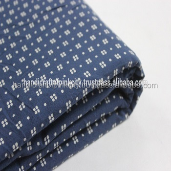 Ткань цвета индиго, ткань с ручным принтом