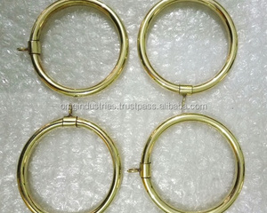 OMG Industries Anneaux de rideau à oeillet en métal en laiton massif Anneaux de tige de draperie antirouille Crochets solides Anneaux de rideau à clip en métal - Product Image 4