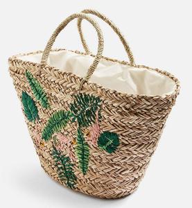 CHEAPEST PRICE NATURAL <b>STRAW</b> <b>BAG</b> HOBO STYLE with FLOWERS and EMBROIDERY BUTTON DETAIL VIET NAM - Product Image 3