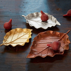 Juego de 3 bandejas decorativas con forma de hoja elegante, perfecto para centro de mesa, accesorio de decoración del hogar elegante multiusos - Product Image 2