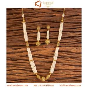 Collier Mala en Imitation plaqué or, bijou pour femmes, Imitation, 17512 blanc - Product Image 1