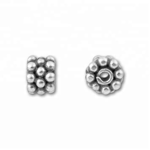 Accesorios de cuentas de plata de ley a rayas para joyería - Product Image 1