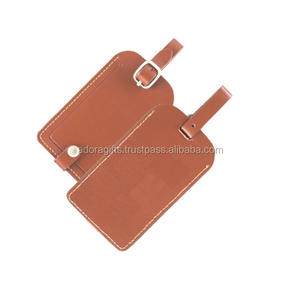 Etiqueta de equipaje de cuero PU nueva moda al por mayor con gancho/etiquetas de equipaje a granel con logotipo personalizado - Product Image 1