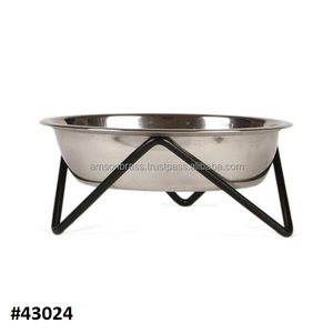 Stainless Steel Dog Bowl With Decorative Wrought Iron <b>Stand</b> - Product Image 4
