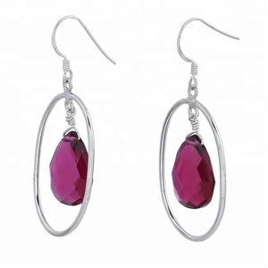 Boucle d'oreille en quartz rose en forme de poire Gemstone Boucles d'oreilles à crochet en argent sterling 925 Bijoux faits à la main Boucle d'oreille à la mode pour les femmes. - Product Image 2