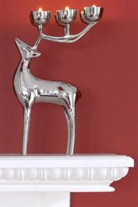 Candélabre en métal cerf de haute qualité, décorations festives faites à la main et personnalisables en aluminium pour Noël, mariages, maison et bureau - Product Image 3