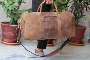 กระเป๋าเดินทางหนังแท้ธรรมชาติทำด้วยมือกระเป๋าเดินทางสำหรับทุกเพศ - Product Image 5