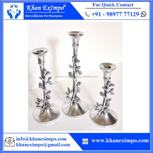 <b>Hammered</b> Design Christmas Candle Stand Aluminium Metal Candle Pillar Candle <b>Holder</b> With Candlestick <b>Holder</b> Candelabra - Product Image 4