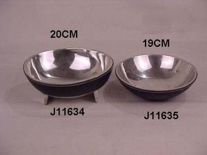 Tazón para servir ensalada de aluminio pulido con espejo, Material de PC esmaltado con superficie exterior de cuero para catering, uso doméstico - Product Image 5