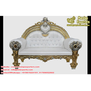 Sofá Maharaja para Escenario de Boda, Elegante Sofá Nupcial para Novios, Sofá de Madera de Lujo para Escenario de Boda, Reino Unido, Estados Unidos, Australia - Product Image 1