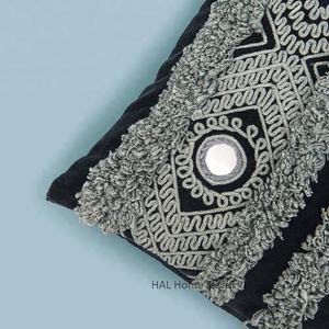 Decorative Handcrafted Bohemian <b>Cushion</b> Black and <b>White</b> Designer Lumbar 35x50cm Pillow Cover Fo Home Sofar Decoration - Product Image 6