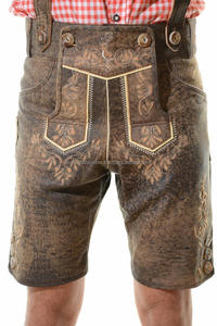2026 Nueva llegada: Cómodos pantalones cortos tradicionales bávaros alemanes de cuero encerado industrial de la marca ISONZ - Product Image 2