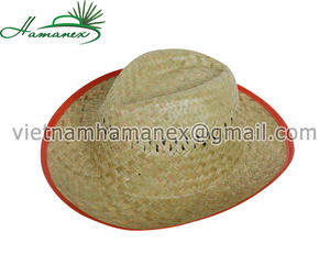 หมวกคาวบอยหญ้าทะเลธรรมชาติทำด้วยมือพร้อมอุปกรณ์เสริมเชือกชุดใส่ชายหาดสีแบบธรรมดาลายตามสั่ง - Product Image 4