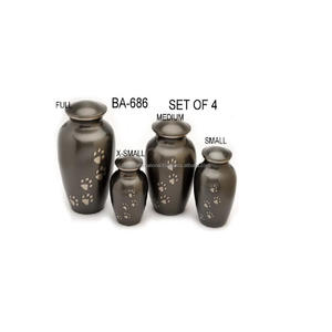Urnas de cremación de latón de alta calidad con estampado de pata, urnas funerarias de metal con acabado de color dorado y negro para cenizas. - Product Image 4