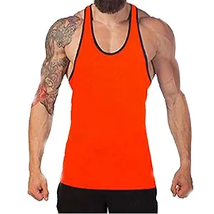 OEM design gym men s singlet cotton bodybuilding custom Wholesale price Gym Singlet Tank Top for men