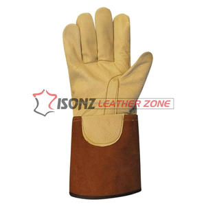 Isonz ถุงมือเชื่อมหนังวัว XL ที่ป้องกันการตัดจากฝ่ามือข้างเดียวป้องกันการตัดด้วยความร้อน - Product Image 3