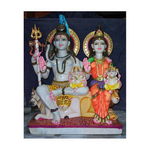 Escultura de mármol hecho a mano, hermoso Idol, Shiva Parvati - Product Image 1