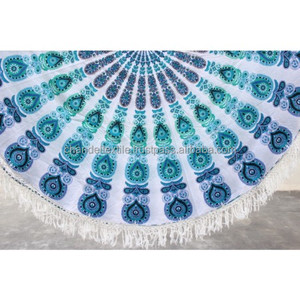Tapiz redondo de Mandala con flecos indios, tapices colgantes de pared impresos para playa, esterilla de Yoga, decoración, toalla redonda - Product Image 3