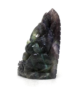 Fabriqué à la main belle Statue en pierre de Ganesha pierre précieuse naturelle Fluorite décor à la maison sculpture Figurine acheter Bracelet à motifs - Product Image 3