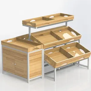 Supermercato A Buon Mercato e Moderna di Frutta Verdura Di Stoccaggio Rack /Display Stand shelf