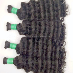 Extensions de cheveux indonésiennes 100% cheveux humains vierges Remy couleur naturelle bouclés profonds en vrac doux brillants 8 à 32 pouces de longueur 100g/pièce - Product Image 5