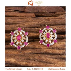 คอลเลกชันที่น่าทึ่งและพิเศษของการออกแบบที่ไร้ที่ติต่างหูเพชรอเมริกันสตั๊ด58348ทับทิม - Product Image 2