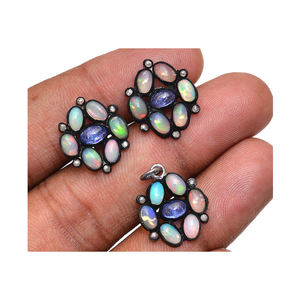 Ensemble de pendentifs pour femmes en argent sterling 925 plaqué or élégant, opale, cadeaux de mariage, fiançailles, anniversaire, prix d'usine, approvisionnement en gros - Product Image 1