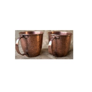 Taza de mula de Moscú de cobre 100% martillado con acabado antiguo mango de Metal ecológico para cócteles cerveza café Idea de regalo perfecta - Product Image 1